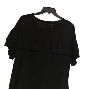 Kaari Blue size large perfect condition black ruffled top
